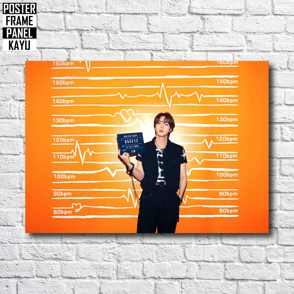 Poster BTS Jin BUTTER Concept Photo Ver 2 Frame Kayu Solid A4 JIN162