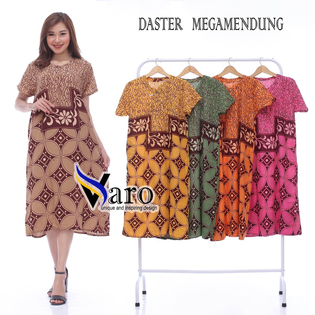 Daster Santung Busui Pakai Kancing Batik Varo Bahan Rayon