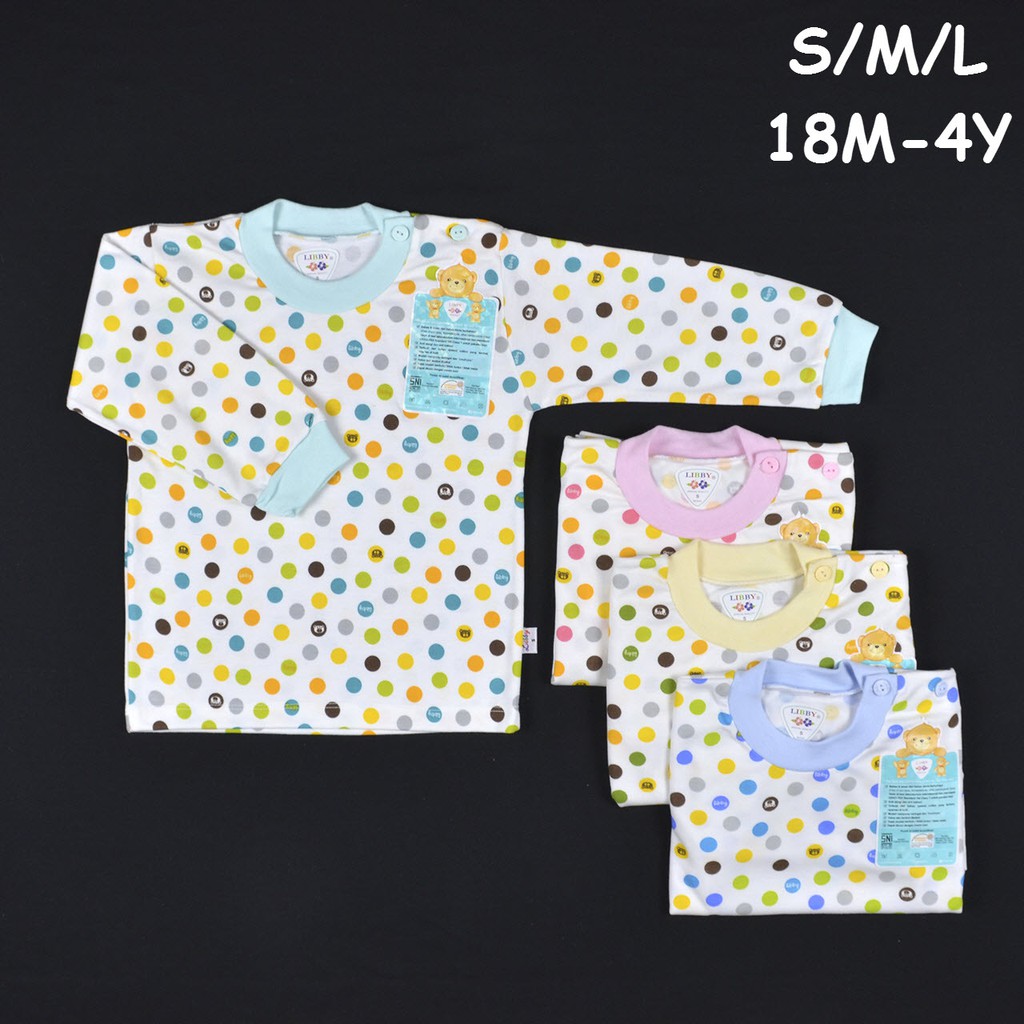  LIBBY  4 Pcs Oblong  Panjang Anak Polkadot S M L 18M 4Y 