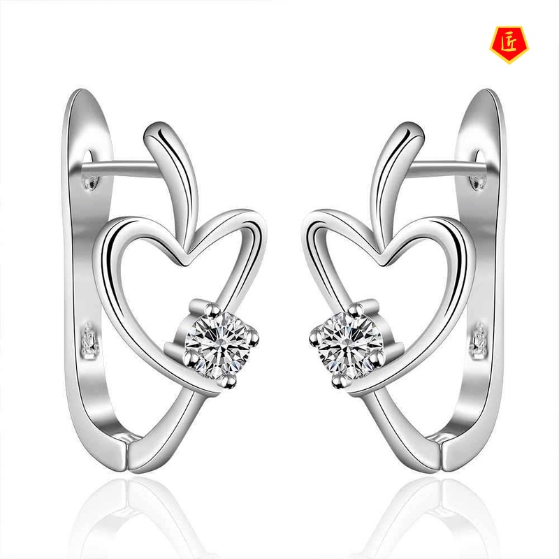 [Ready Stock]Fashion Hollowed-out Heart-Shaped Earrings