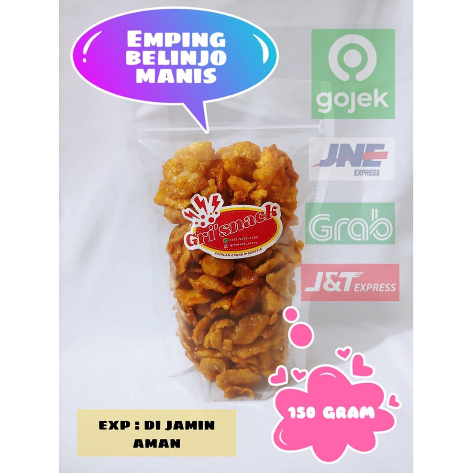 

( GRISNACK ) - CEMILAN / SNACK / MAKANAN RINGAN / KERIPIK BELINJO 150 GRAM