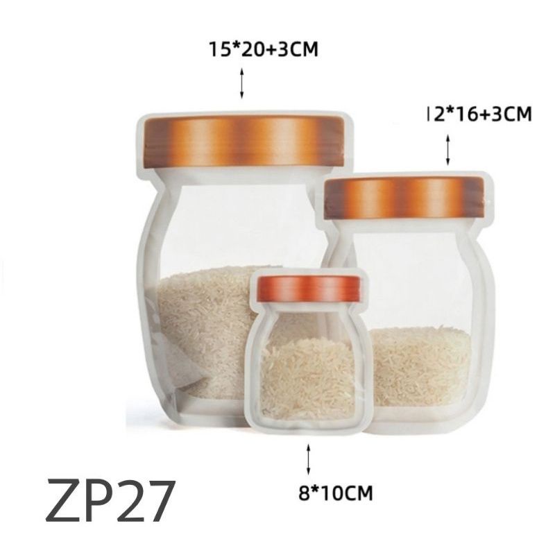 PLASTIK ZIPLOCK BAG 3D JAR FOODGRADE ZIPPER BENTUK JAR UNIK ZP