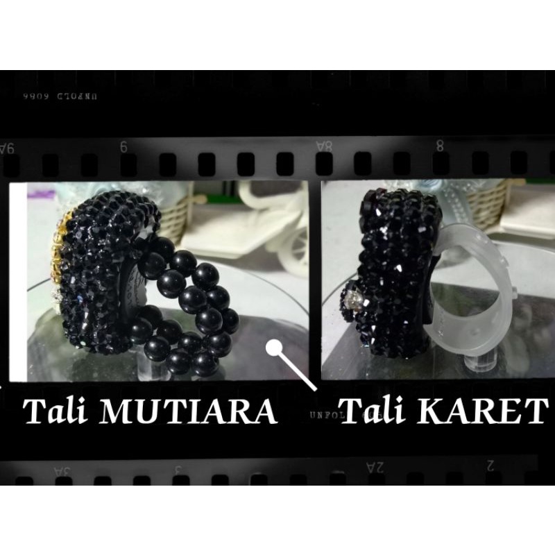 Tasbih Digital Cantik Mutiara Swarovski Hitam Black Series Termurah