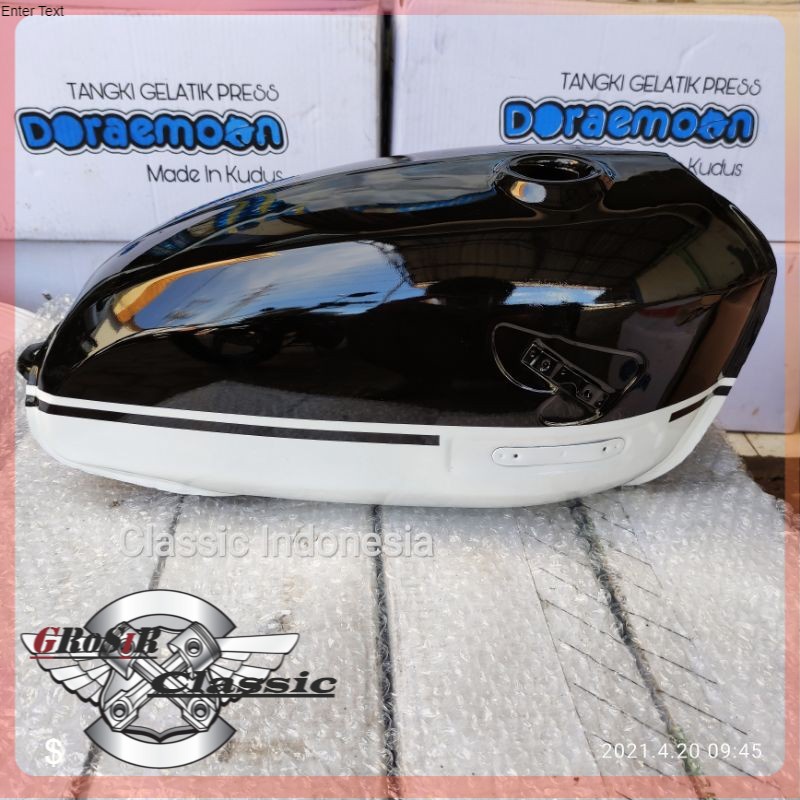 Tangki CB glatik Doraemon cat hitam putih tangki CB