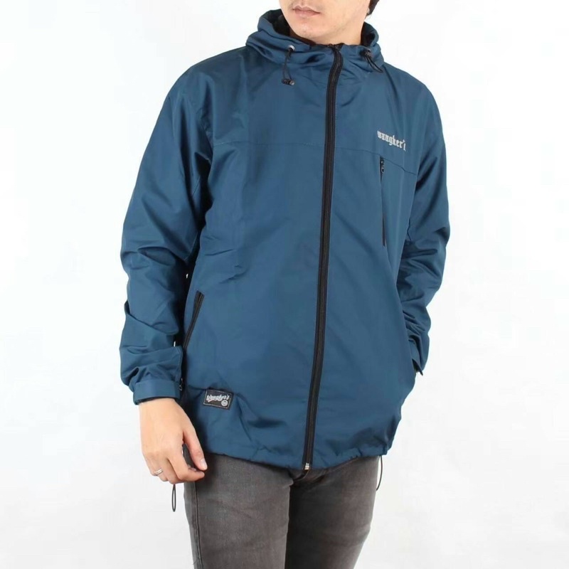 Jaket Outdoor More Wangker’s Jaket Parasut Pria Jaket Distro Jaket Running Navy