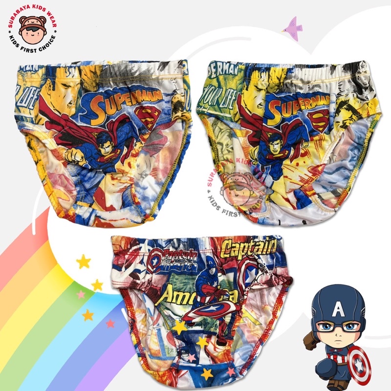 Celana Dalam Anak Segitiga Anak Laki Laki Motif Superhero Warna