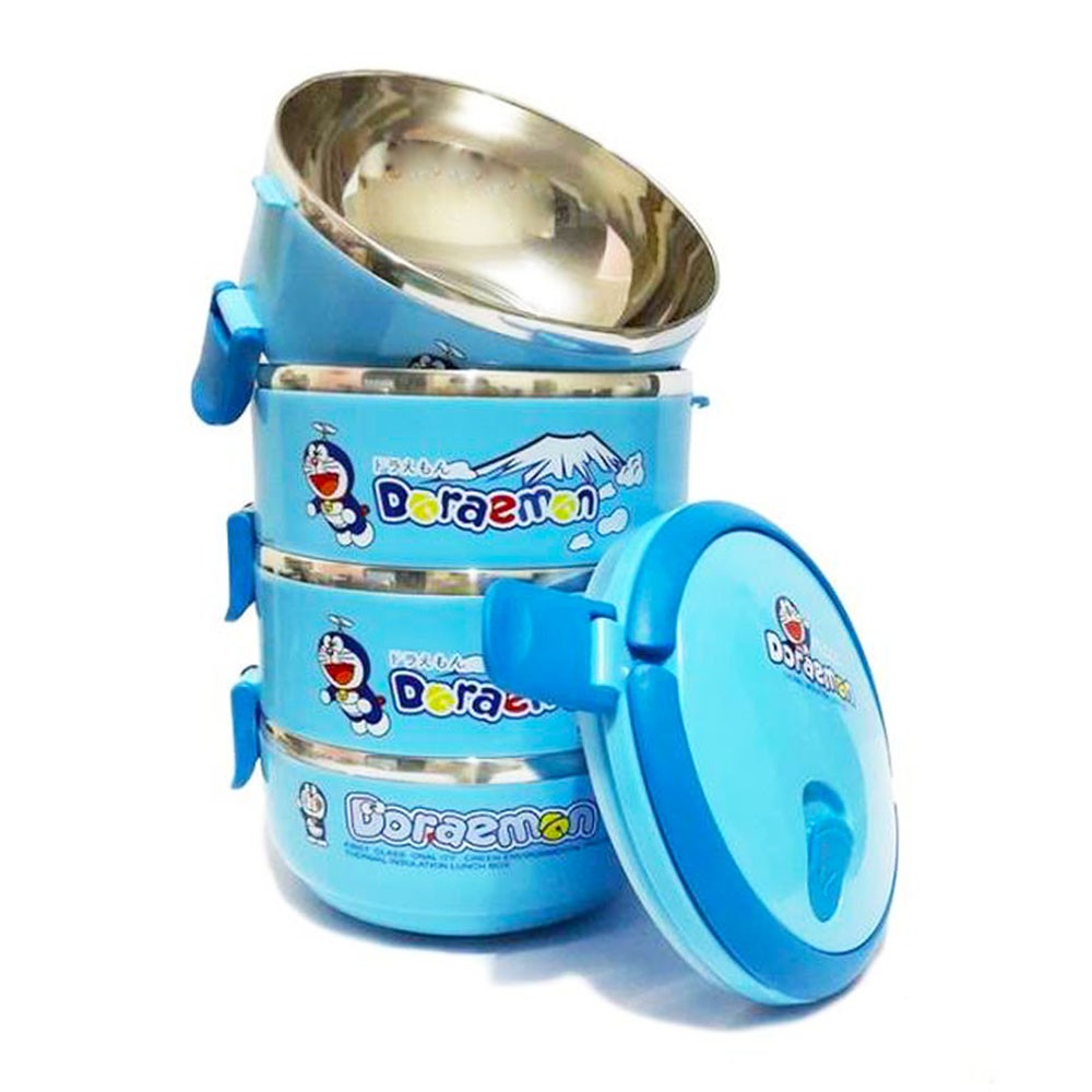 Lunch box stainless steel Susun 4 karakter Motif