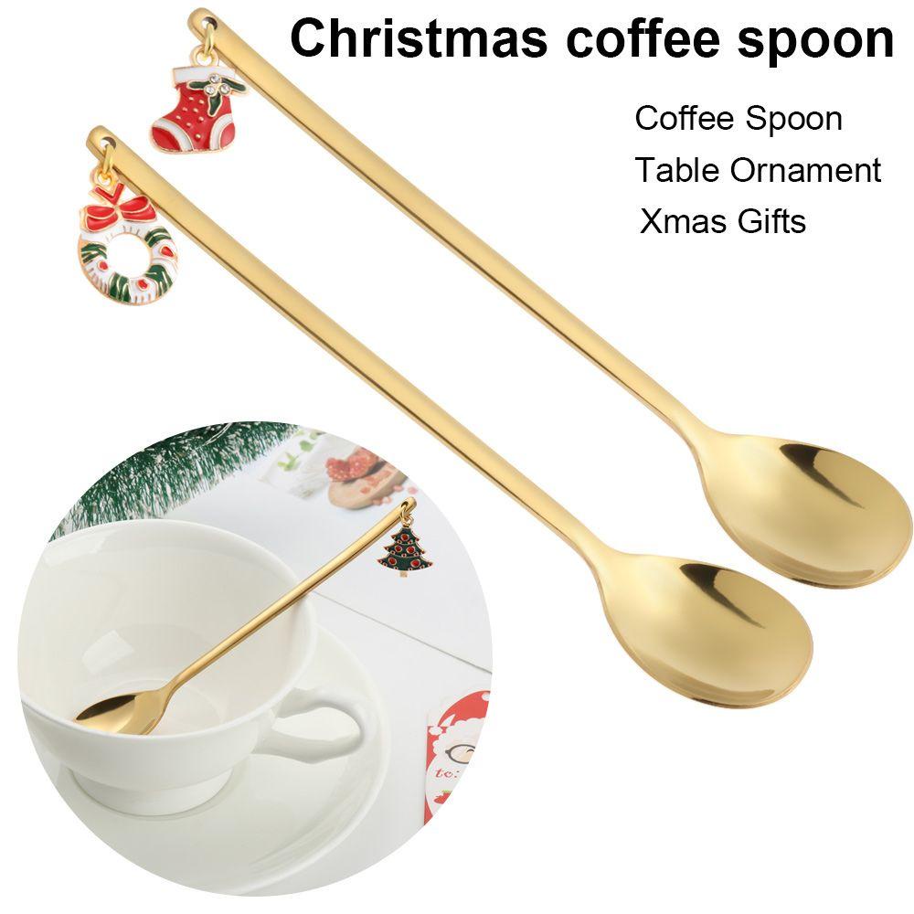 Solighter Sendok Kopi Fashion Tahun Baru Peralatan Makan Natal