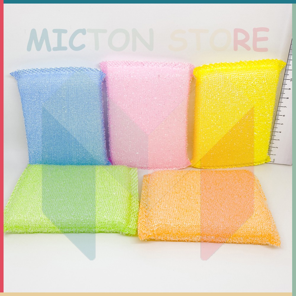MICTON Sponge Cuci Piring Isi 1 Sikat Warna Warni Murah Original