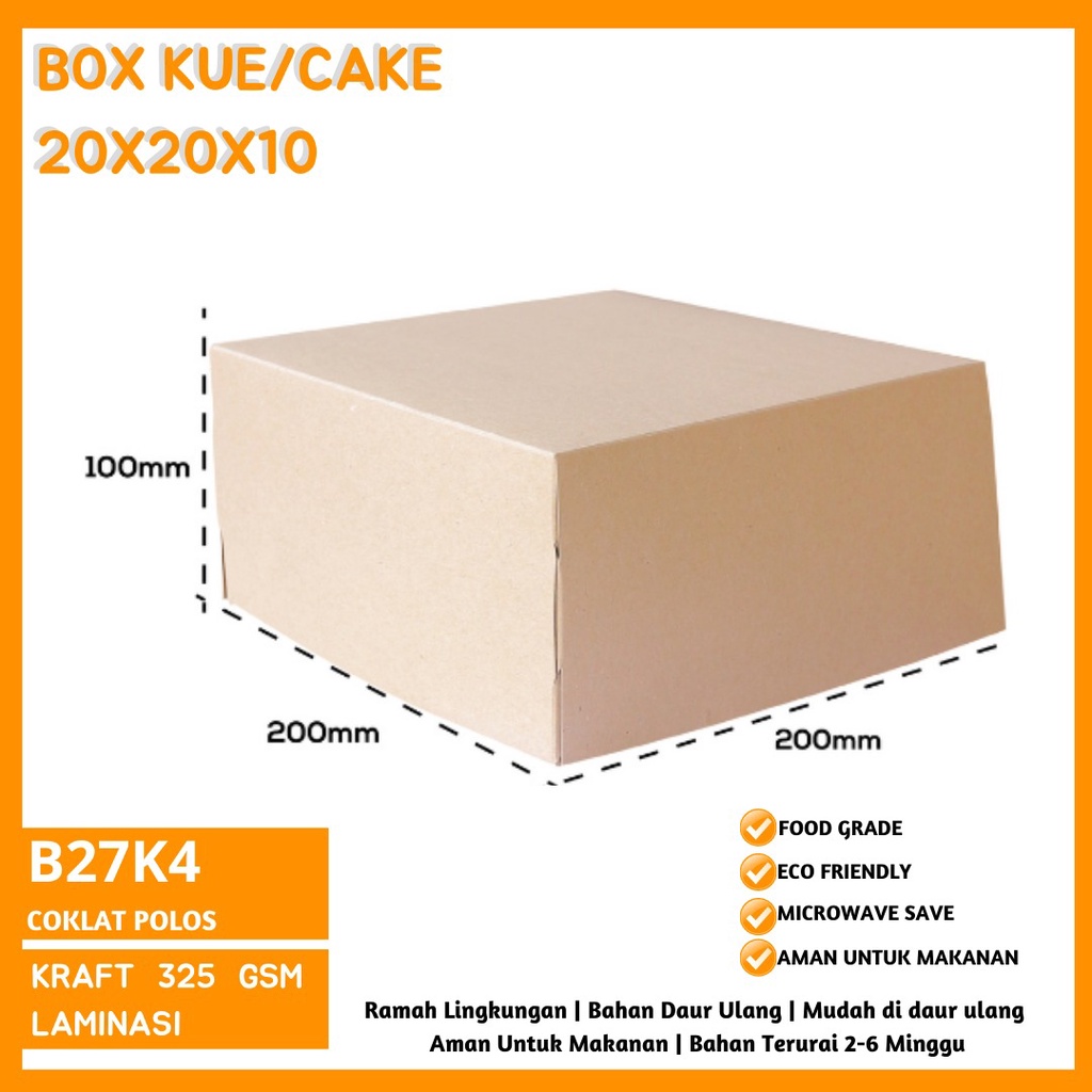 Box Kue Box Cake Dus Kue 20X20X10 (B27K4-Laminasi)