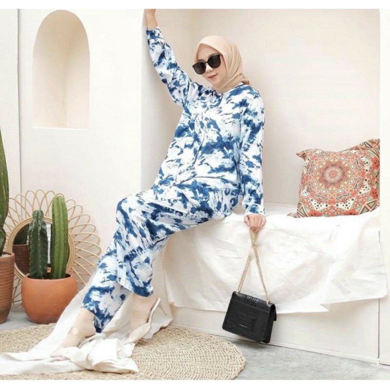 BASIC TIEDYE SET DAILYSET ONESET TIE DYE SETELAN ONE SET WANITA OUTFIT SELEBGRAM HITS