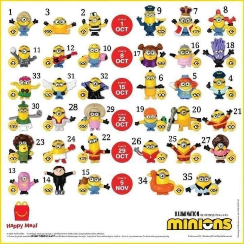 Mainan Happy Meal Minions The Rise of Gru McDonald's
