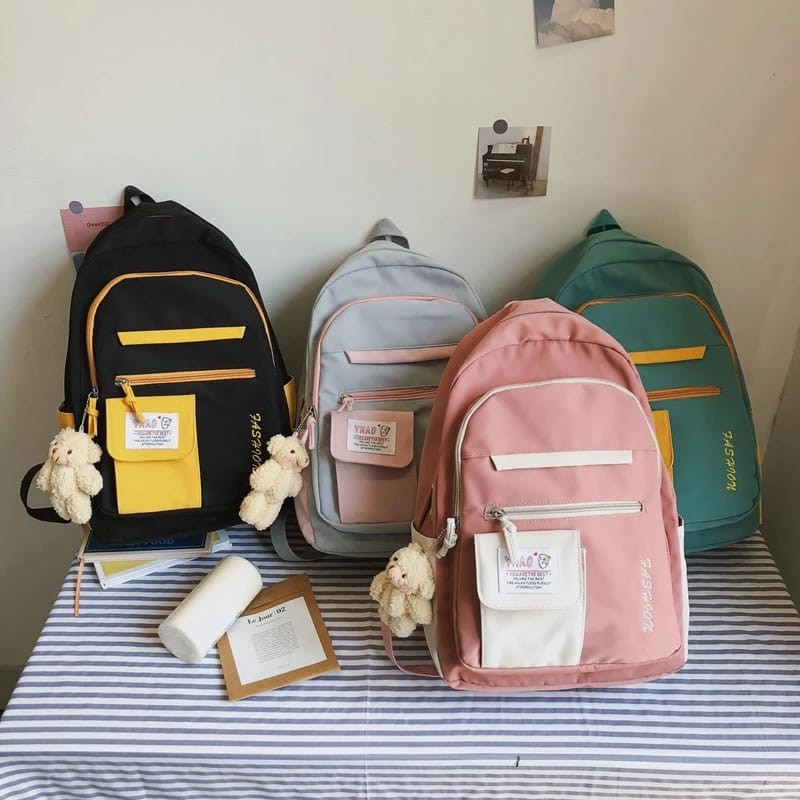 Twenty Bag - Tas Ransel Sekolah Anak Wanita Dan Pria Untuk Anak PAUD TK SD SMP REMAJA Terbaru 2021 Kekinian Motif Carakter YHAO COMBINASI Korean Sytle Multifungsi Bahan Canvas