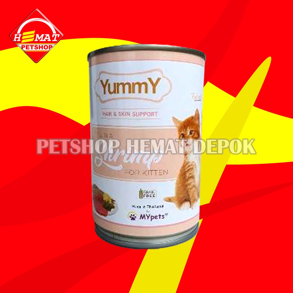 Makanan Kucing Yummy Kaleng 400 gram  Mackerel Sardine Tuna cat Wet Food 400gr