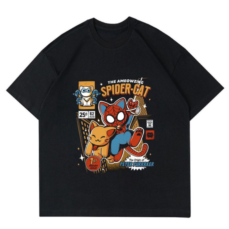 KAOS SPIDERMAN | BY SPIDER CAT | KAOS HITAM TERLARIS