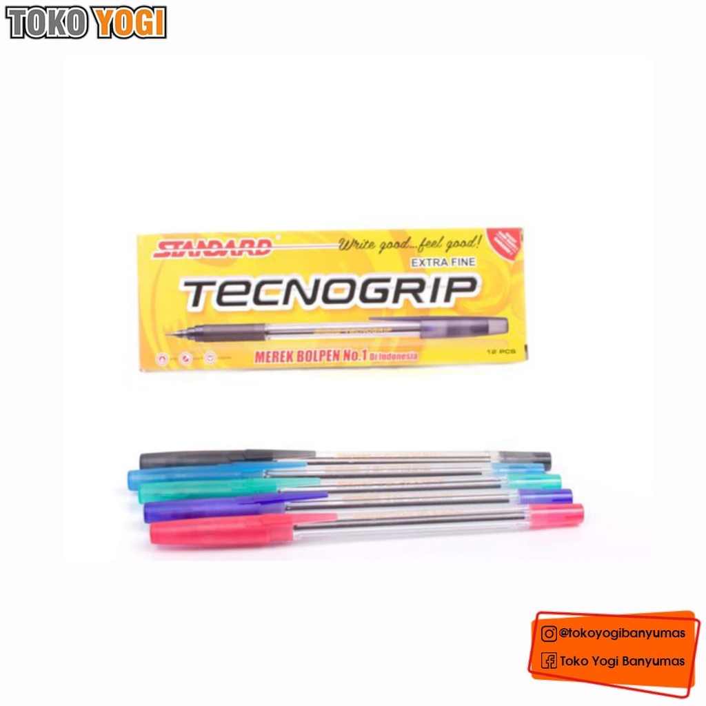 

STANDARD BALLPOINT PEN TECNOGRIP 0.38 TINTA HITAM ( 1 PACK = 12 PCS)