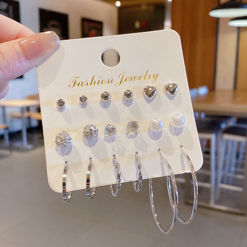 17KM Fashion Pearl Butterfly Earring Set Crystal Tassel Elegant Stud Earrings Gold Earrings Women Jewelry Accessories-45