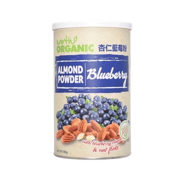 Earth Organic Almond Powder Blueberry 500 Gram