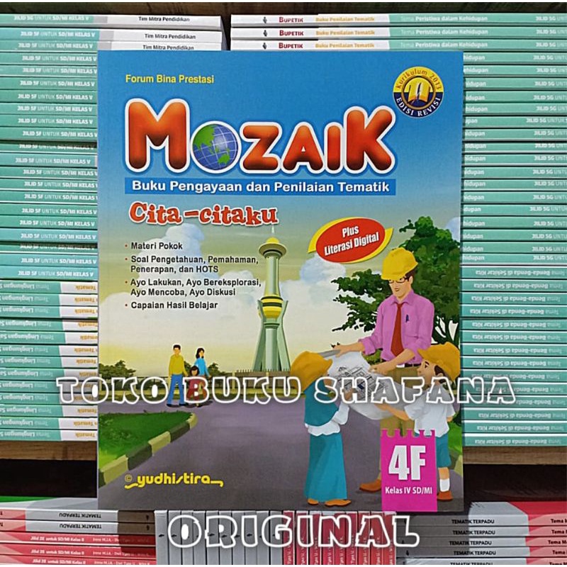 Paket 4 Buku Mozaik 4F 4G 4H 4I Yudhistira Kelas 4 SD K13 Revisi - Pengayaan &amp; Penilaian Tematik