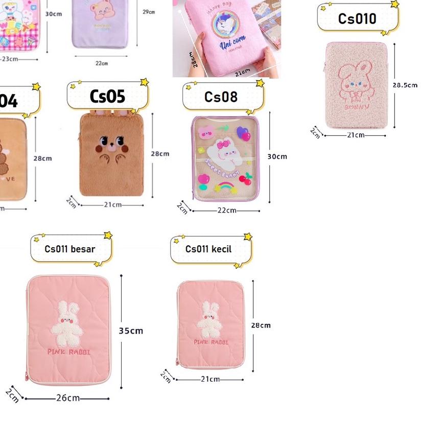 sarung tas ipad bear korea style unicorn tablet bag case ipad 11 / 7 / lapCS01 CS03 CS04 CS05 milkjo
