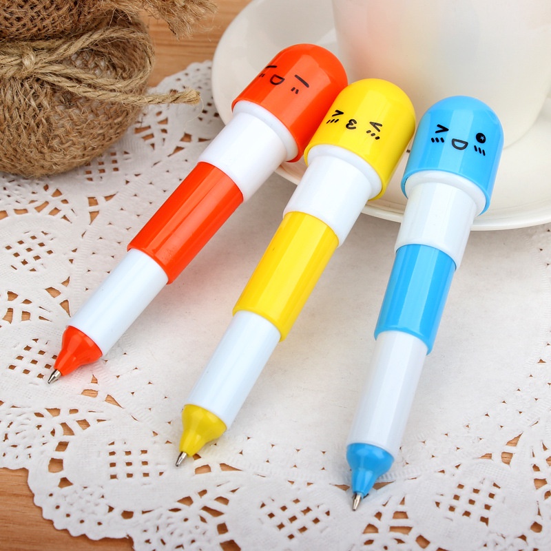 Pulpen Bentuk Kapsul Mini 0.5mm Retractable Untuk Sekolah