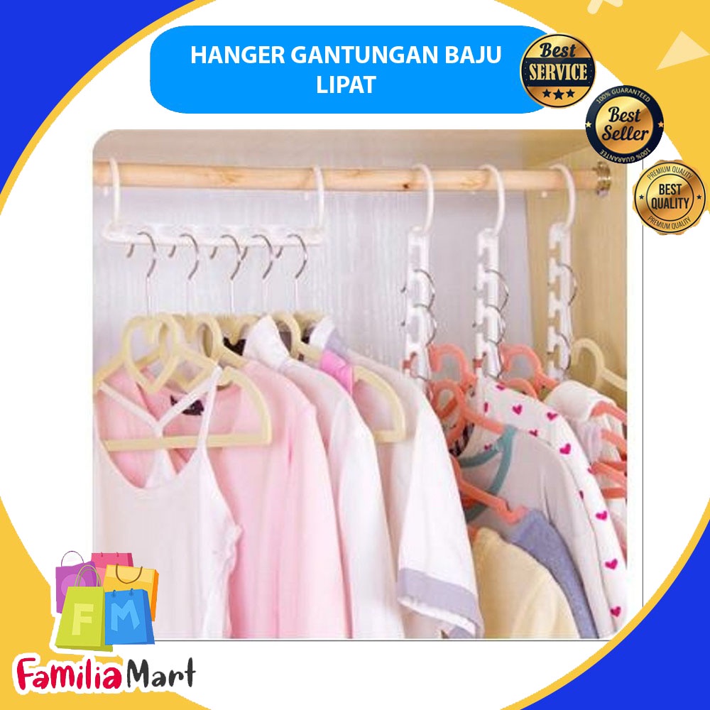 GANTUNGAN BAJU PAKAIAN LIPAT AJAIB LEMARI MAGIC WONDER HANGER PLASTIK