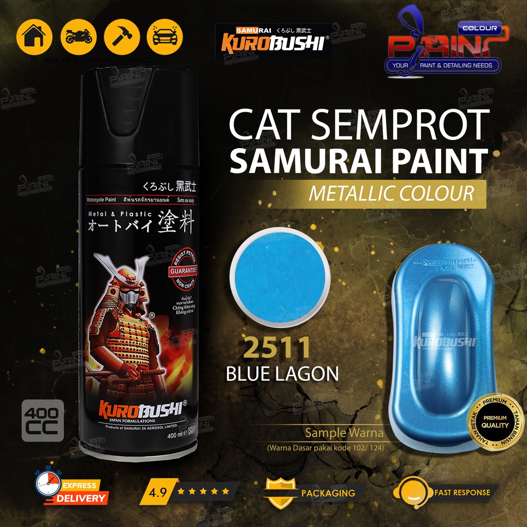 Samurai Paint 2511 Blue Lagon Cat Semprot/Pylox Helm/Motor/Gundam