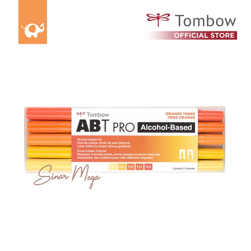 

Tombow ABT Dual Brush Pen PRO Orange Tones Blends SET 5Pcs Alcohol-Based Series Orange Berkualitas