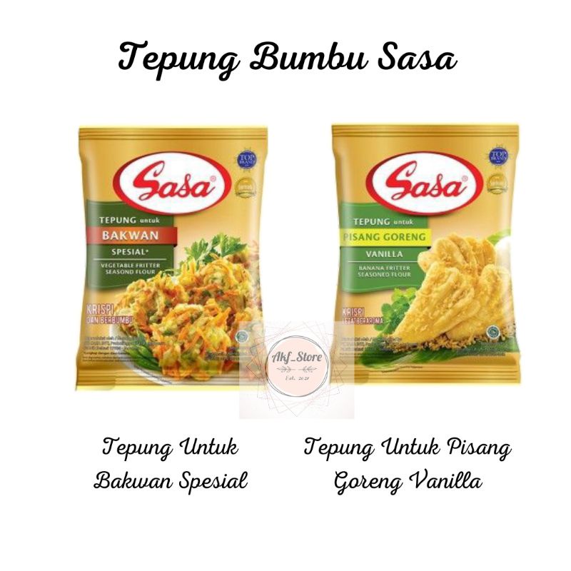 

225G TEPUNG BUMBU SASA INSTAN SERBAGUNA, PISANG GORENG, DAN BAKWAN