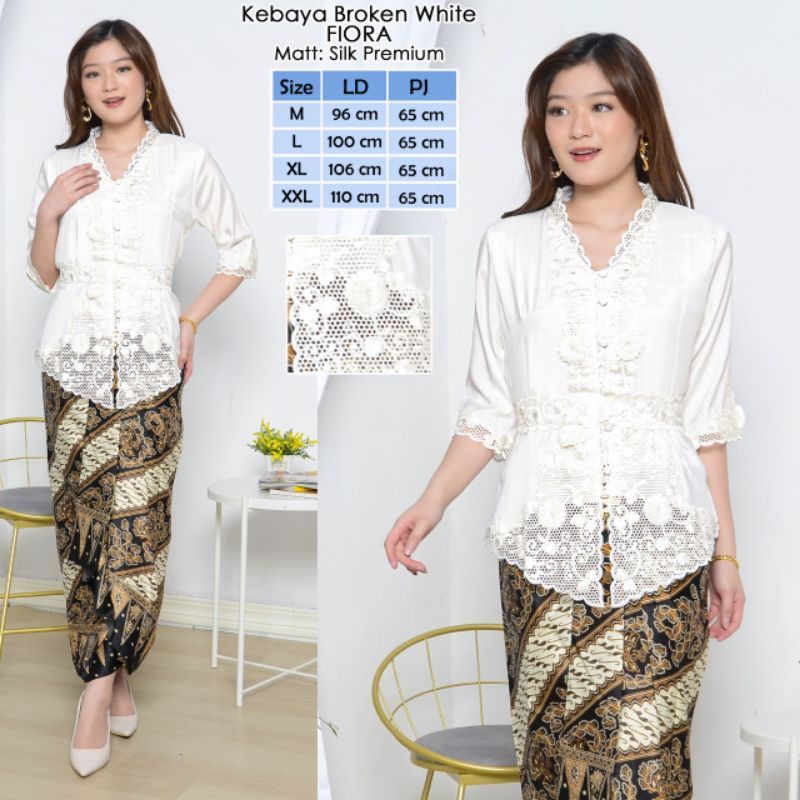 TERBARU Atasan Kebaya Encim Senada Aplikasi Brokat Silky Korea