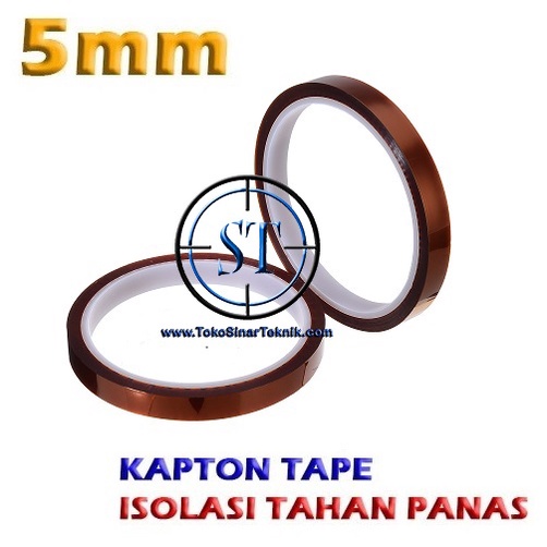 Isolasi Tahan Panas Kapton Tape 5mm Heat Resistant Polymide Film Gold (High Temperature Polymide Tape)