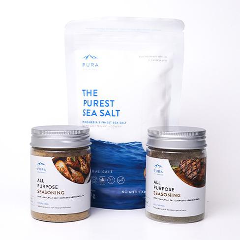 

SALE PURA (PUREST SEA SALT 300 GR HALUS + BEEF 80 GR + CHICKEN 80 GR) BUMBU & BAHAN MASAKAN MAKANAN