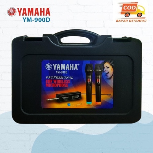 Mic YAMAHA Double Wireless YM-900D Profesional UHF Wireless Microphone Display on off free coper