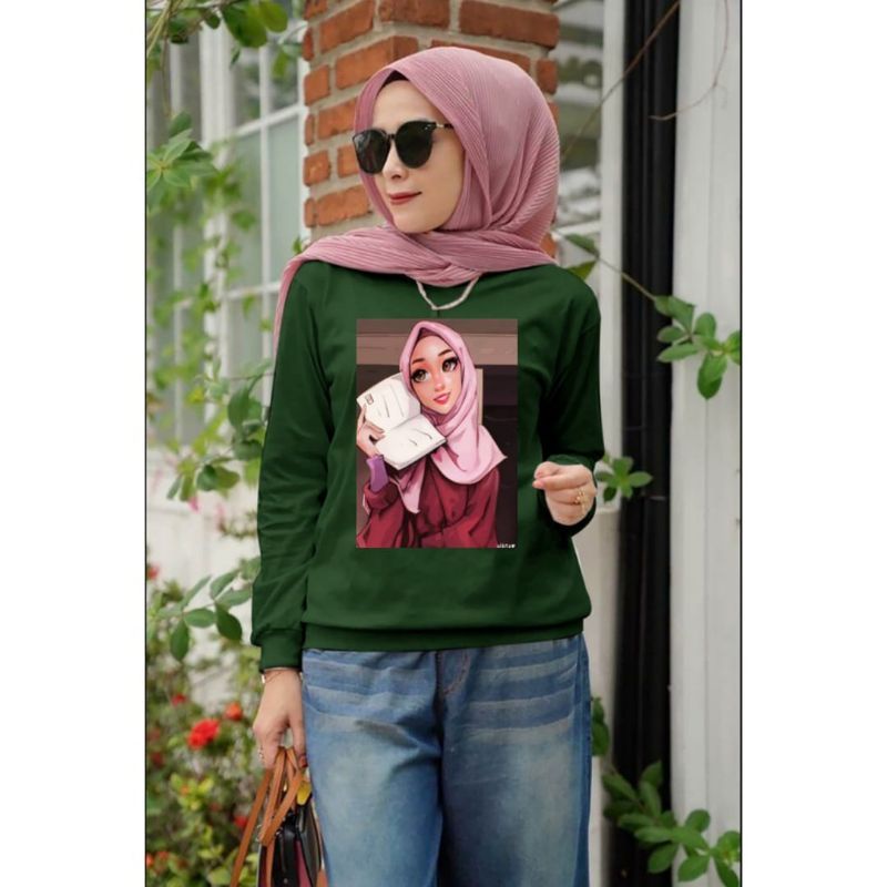 Baju Lengan Panjang Wanita -Edisi Muslimah Hijabers -Kekinian/ Kaos Distro Keren