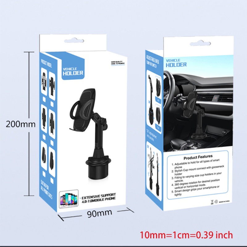 VIVI   Magnetic Car Cup Holder Phone Mount Adjustable Base Angle Cradle Car Mount Stand Cradle for i-phone 3-7 inch Cellphone