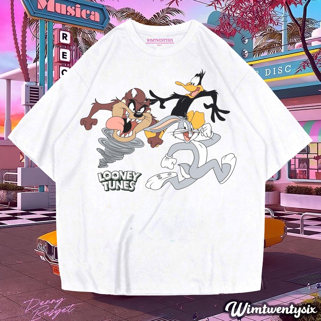 t - shirt oversize | kaos oversize | oversize white tee | oversize vintage | kaos cartoon looney tun