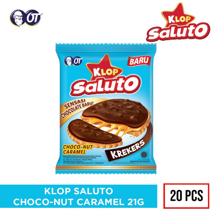 

Wafer-Biskuit- Klop Saluto Choco-Nut Caramel 21G Isi 20Pcs -Biskuit-Wafer.