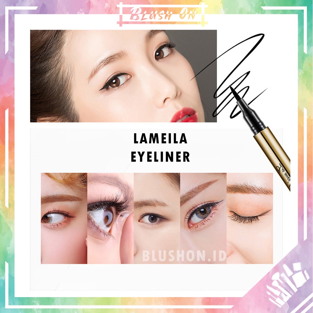 LAMEILA Eyeliner Waterproof Anti Air Anti Keringan Gold Silver Tahan Lama Long Lasting Eye Liner 1023