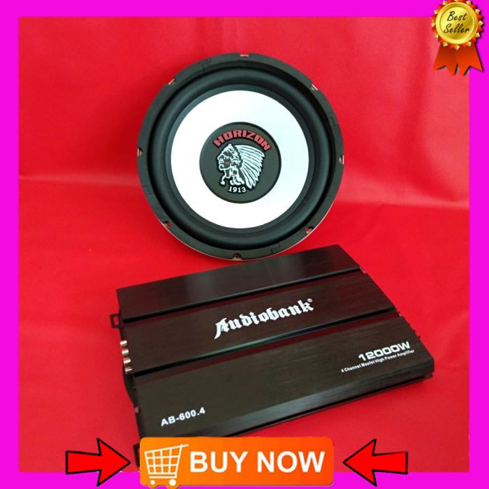 Power Audiobank seri AB-600.4 12000 what and Subwoofer HORIZON seri HZ-138w 12inch Audio Mobil