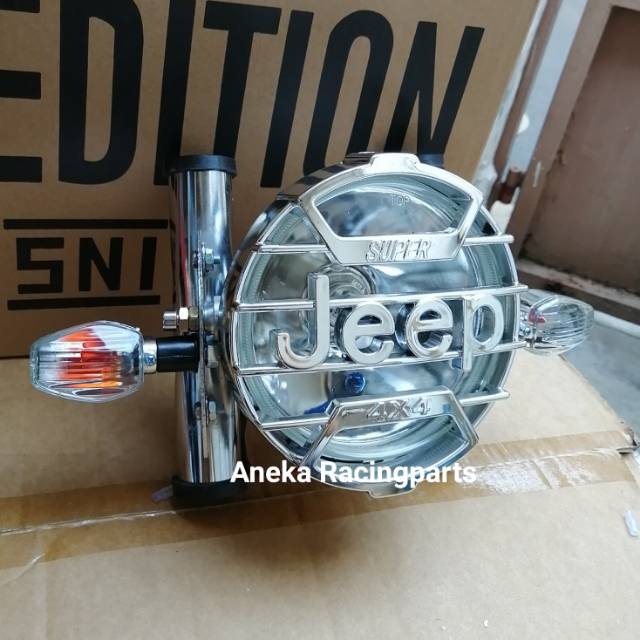 Lampu jeep plus breket dan sen variasi rx king megapro thunder cb 150 tiger dll / lampu pesek jeep