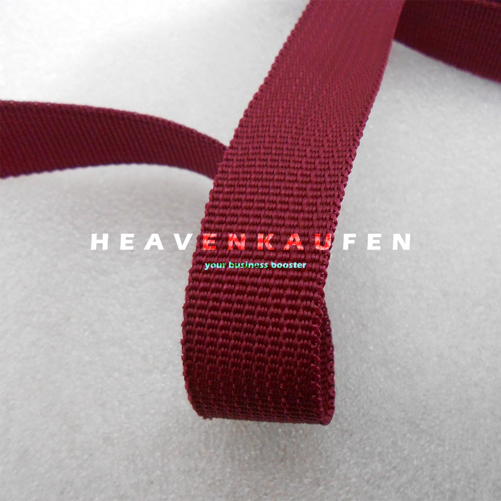 Webbing Tas Lebar 2,5 cm Warna Merah Hati Maroon Marun Harga Per Meter