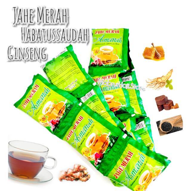 MINUMAN JAHE MERAH BUBUK, HABATUSAUDAH , GINSENG & MADU