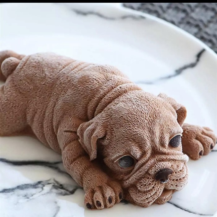 Cetakan Fondant Bentuk Anjing 3D Bahan Silikon