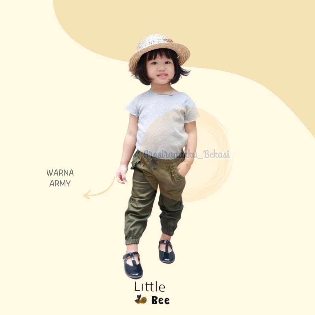 Jogger Anak Perempuan Warna Hijau Army size 1-5Tahun