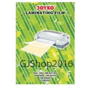 

Plastik Laminating Film A4 100Micron 100 Lembar Joyko LF100-2231