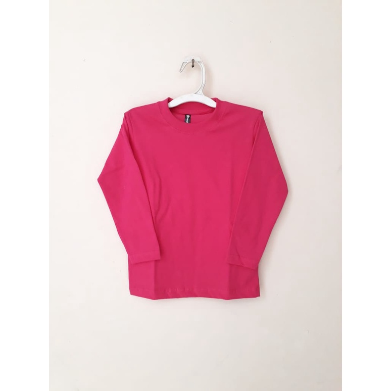 KAOS POLOS ANAK LENGAN PANJANG - PINK FANTA