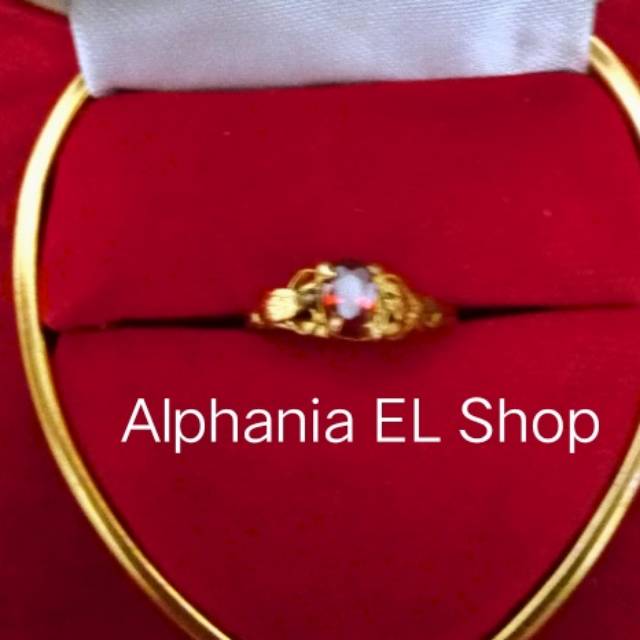 CW004 Cincin Wanita Batu Merah