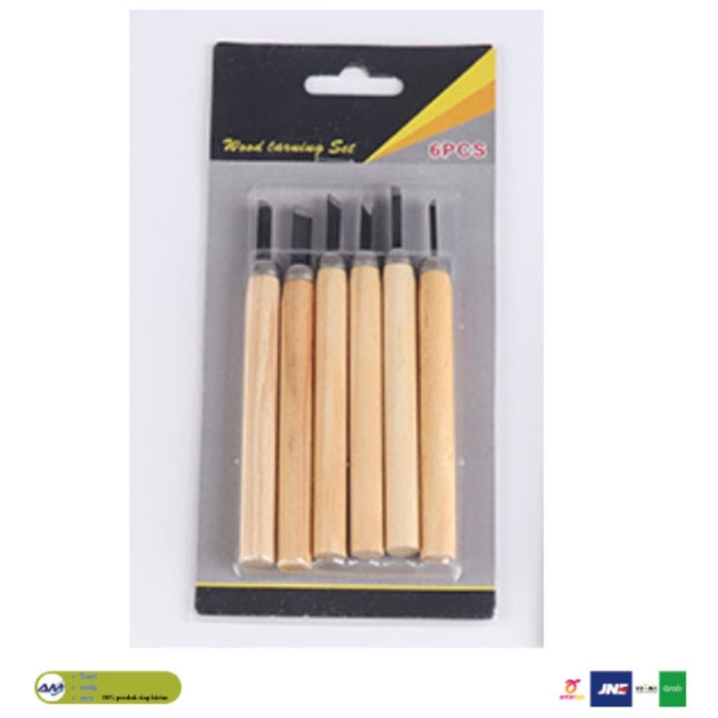 Pisau Alat Ukir Kayu 1 Set Isi 6 Pcs Wood Carving Knife