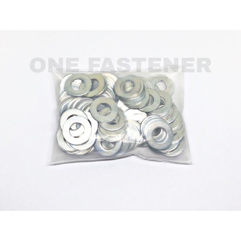 100 PC Ring Plat M12 PUTIH washer plat 12mm mili galvaniz baut 19