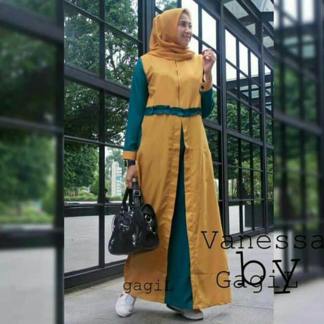 grosir gamis bandung VANESSA DRESS MURAH gamis cantik casual dress gamis busui baju hijab bandung